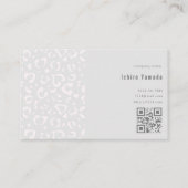 CARTE DE VISITE 白いヒョウ柄の名刺 (Dos)