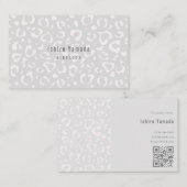 CARTE DE VISITE 白いヒョウ柄の名刺 (Devant / Derrière)