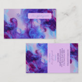 CARTE DE VISITE 青と紫のスモークデザイン (Devant / Derrière)