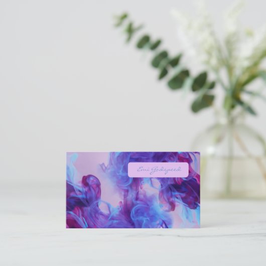 CARTE DE VISITE 青と紫のスモークデザイン (Debout devant)