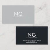 Carte de visite 001 - Madame Elegance, gris/noir (Devant / Derrière)