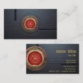 Carte De Visite [001] Vegvisir - Gold Viking Magic Runic Compass (Devant / Derrière)