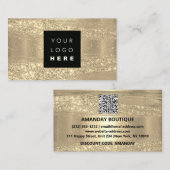 Carte De Visite 100 Blocs de Parties scintillant d'or QRCODE perso (Devant / Derrière)