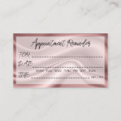 Carte De Visite 100 cils Rendez-vous rappel Rose marbre (Dos)