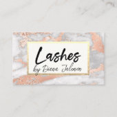 Carte De Visite 100 cils Rendez-vous rappel Rose marbre (Devant)