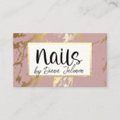 Carte De Visite 100 clous Rendez-vous rappel Rose marbre (Devant)