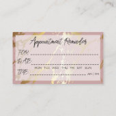 Carte De Visite 100 clous Rendez-vous rappel Rose marbre (Dos)