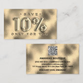 Carte De Visite 100 INSÉRER QRCODE 10%OFF Logo personnalisé Gold G (Devant / Derrière)