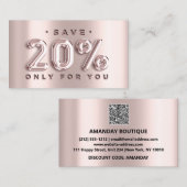 Carte De Visite 100 INSÉRER QRCODE 20%OFF Rose de logo personnalis (Devant / Derrière)
