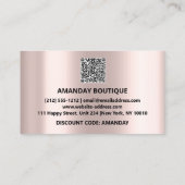 Carte De Visite 100 INSÉRER QRCODE 20%OFF Rose de logo personnalis (Dos)