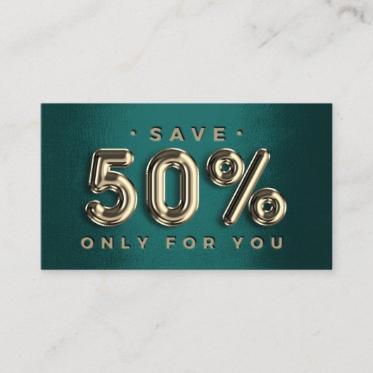 Carte De Visite 100 INSÉRER QRCODE 50%OFF Logo Green Gold Professi (Devant)