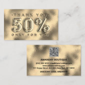 Carte De Visite 100 INSÉRER QRCODE 50%OFF Logo Merci or (Devant / Derrière)