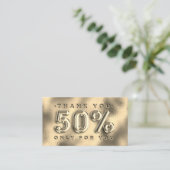 Carte De Visite 100 INSÉRER QRCODE 50%OFF Logo Merci or (Debout devant)