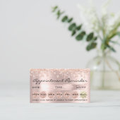 Carte De Visite 100 Lashes Rendez-vous rappel Rose Crystal Drips (Debout devant)