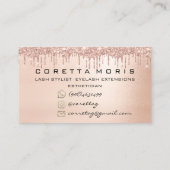 Carte De Visite 100 Lashes Rendez-vous rappel Rose Drips Blush (Dos)