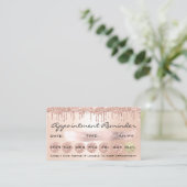 Carte De Visite 100 Lashes Rendez-vous rappel Rose Drips Blush (Debout devant)