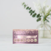 Carte De Visite 100 Lashes Rendez-vous rappel Rose Eggplant (Debout devant)