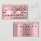 Carte De Visite 100 Lashes Rendez-vous rappel Rose Pink Drip (Devant / Derrière)