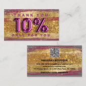 Carte De Visite 100 Logo QRCODE 10%OFF Code Gold Parties scintilla (Devant / Derrière)