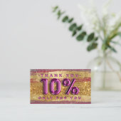 Carte De Visite 100 Logo QRCODE 10%OFF Code Gold Parties scintilla (Debout devant)