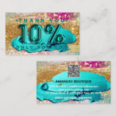 Carte De Visite 100 Logo QRCODE 10%OFF Code Gold Parties scintilla (Devant / Derrière)