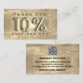 Carte De Visite 100 Logo QRCODE 10%OFF Code Gold Parties scintilla (Devant / Derrière)