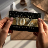 Carte De Visite 100 Logo QRCODE 10%OFF Merci Black Gold