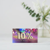 Carte De Visite 100 Logo QRCODE 10%OFF Merci Holographe or (Debout devant)