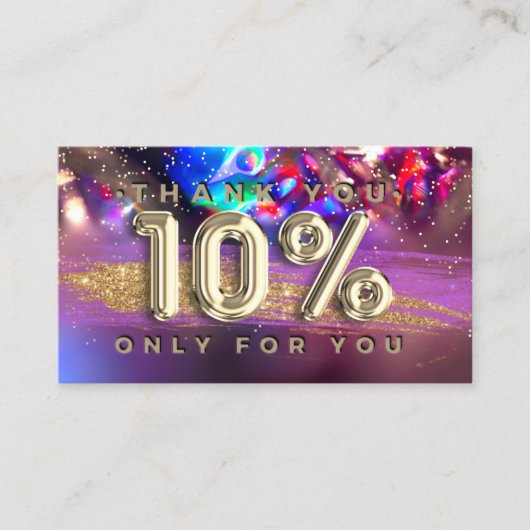 Carte De Visite 100 Logo QRCODE 10%OFF Merci Holographe or (Devant)