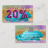 Carte De Visite 100 Logo QRCODE 20%OFF Code Gold Parties scintilla (Devant / Derrière)