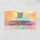 Carte De Visite 100 Logo QRCODE 20%OFF Code Holographique Turquois (Dos)
