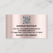 Carte De Visite 100 Logo QRCODE 20%OFF Code Rose métal rose (Dos)