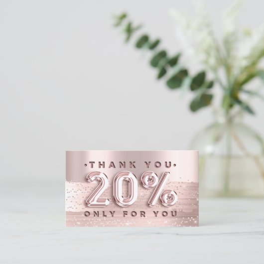 Carte De Visite 100 Logo QRCODE 20%OFF Code Rose Parties scintilla (Debout devant)