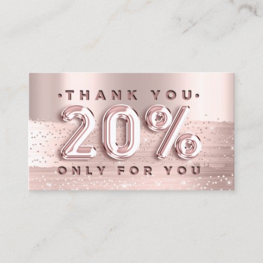 Carte De Visite 100 Logo QRCODE 20%OFF Code Rose Parties scintilla (Devant)