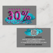 Carte De Visite 100 Logo QRCODE 30%OFF Code maquillage rose (Devant / Derrière)