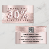 Carte De Visite 100 Logo QRCODE 30%OFF Code Rose Parties scintilla (Devant / Derrière)