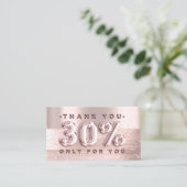 Carte De Visite 100 Logo QRCODE 30%OFF Code Rose Parties scintilla (Debout devant)