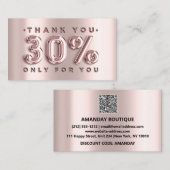 Carte De Visite 100 Logo QRCODE 40%OFF Code Rose métal rose (Devant / Derrière)