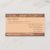 carte de visite 100% naturel bio en bois (Dos)