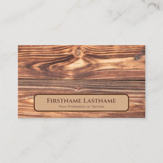 Carte De Visite 100% naturel biologique bois de style bois (Devant)