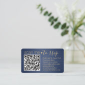 Carte De Visite 100 Pack me numérisation QR RSVP Mariage bleu et o (Debout devant)