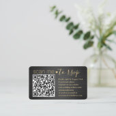Carte De Visite 100 Pack me numérisation QR RSVP Mariage noir et o (Debout devant)