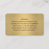 Carte De Visite 100 Pack me numérisation QR RSVP Mariage noir et o (Dos)