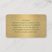 Carte De Visite 100 Pack Me Scan QR RSVP Turquoise et Mariage Gold (Dos)
