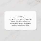 Carte De Visite 100 Pack QR Code RSVP et détails Mariage (Dos)