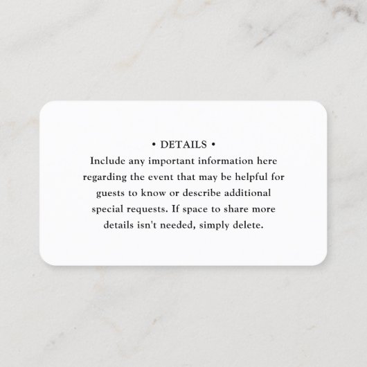 Carte De Visite 100 Pack QR Code RSVP et détails Mariage (Dos)