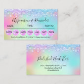 Carte De Visite 100 Rappel de nomination Holographe diamant (Devant / Derrière)