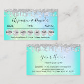 Carte De Visite 100 Rappel de rendez-vous Diamond Argent Clous de  (Devant / Derrière)