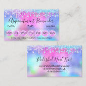 Carte De Visite 100 Rappel de rendez-vous Drip Rose Blue Diamond (Devant / Derrière)