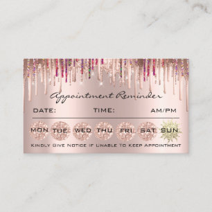 Carte De Visite 100 Rappel de rendez-vous Holographe de maquillage